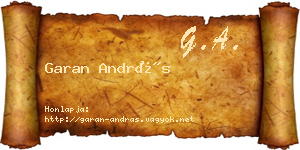 Garan András névjegykártya